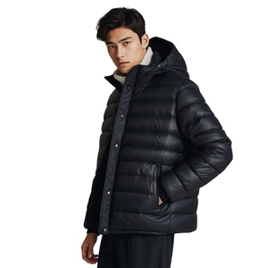 Chaqueta Acolchada Minimalista a Rayas para Hombre - Abrigo Térmico Aislante para Invierno - Product Image 4