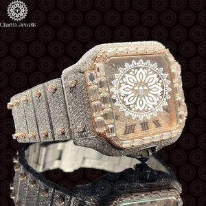 Montre carrée de luxe pour femme Charm_Jewells en acier inoxydable 30 mm, incrustée de diamants, analogique à quartz, montre de mode - Product Image 3