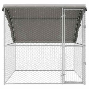Cage pour chien en acier argenté de 6,56 x 6,56 x 6,56 pieds avec rangement - Product Image 4