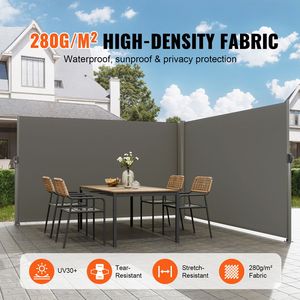 Tenda Laterale Retrattile in Alluminio 71FT X 236FT, Schermo Privacy per Esterni Impermeabile in Poliestere 280g, Vela in PC per Patio e Spazi Esterni - Product Image 2