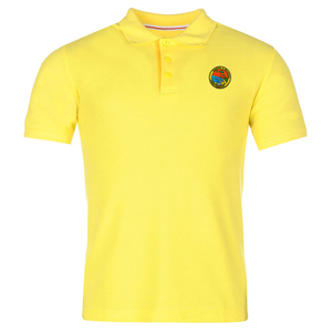 Camiseta de Algodón Amarillo Sólido para Hombre, Manga Corta, Logotipo Personalizado Bordado en la Parte Delantera, Informal, Transpirable, Tejida - Product Image 1