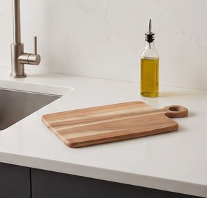 Tabla de cortar rectangular de madera con asa, bloque de madera natural para preparar alimentos en la cocina - Product Image 2