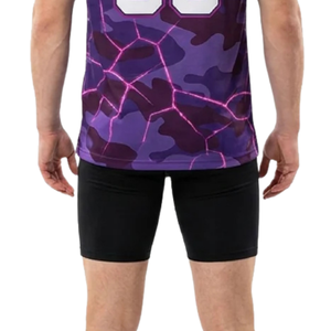Conjunto de camiseta y pantalones cortos de baloncesto para hombre, cuello en V, sin mangas, estampado abstracto, nombre del equipo, número, uniforme para adultos, 100% poliéster, secado rápido - Product Image 6