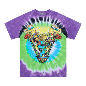 Camiseta Gráfica Tie Dye de Moda Urbana, Top de Algodón Oversize, Camiseta Tie Dye Colorida, Camiseta Gráfica Informal de Verano de Corte Holgado - Product Image 5