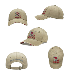Casquette de baseball unisexe personnalisée OEM RIZNA ENTERPRISES 100 % coton de haute qualité avec logo brodé 3D, 6 panneaux, imprimé, style golf, effet délavé, pour les fêtes - Product Image 4