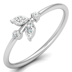 แหวนเพชรสำหรับวิ่งในห้องทดลองแหวนหมั้นทรงกลมแหวนนิ้วเดียวรูปใบไม้ขนาด18K 22K สำหรับนักออกแบบ - Product Image 2