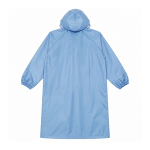 <b>Hooded</b> Lightweight EVA Material Light Blue Waterproof for Long Sleeve Universal Adult Outdoor Camping Casual Style RAINWEAR - Product Image 2