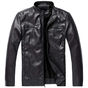 Chaqueta de Cuero Genuino Acolchada para Hombre, Diseño de Moda Urbana, con Cuello Alto y Logotipo Frontal, Invierno, Buena Calidad - Product Image 1