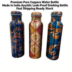 Botella de Agua de Cobre Puro Premium Hecha en India, Botella Ayurvédica a Prueba de Fugas, Envío Rápido, Stock Disponible - Product Image 2