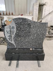 <span class=keywords><strong>Irlande</strong></span> Styles bleu perle granit personnalisé sculpté fleur croix pierre tombale prix pour mémorial - Product Image 6