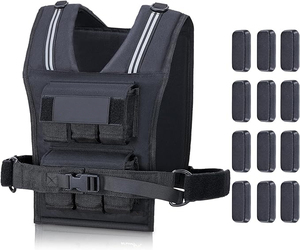 Chaleco con Peso Ajustable para Hombre, 20lbs/30lbs/40lbs, con Franja Reflectante, Chaleco con Peso para Mujer, Chaleco de Entrenamiento para Fuerza - Product Image 1