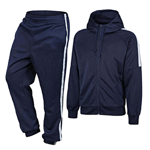 Men's Sweatshirt Set Gray Navy <b>Red</b> Mock Neck Full Zip Casual Joggers Winter Wear 100% Cotton Streetwear Breathable Knitted - Product Image 2
