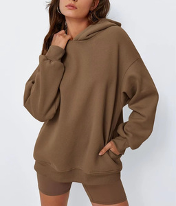 Sweat-shirts à capuche amples pour femmes, personnalisables en gros, les plus vendus, couleur unie, coton et polyester, décontractés, grandes tailles - Product Image 5