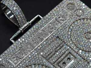 จี้เงินแท้ 925 ประดับมอสซาไนต์ ชุบโรเดียม สไตล์ฮิปฮอป พร้อมอักษรย่อสั่งทำพิเศษ - Product Image 3