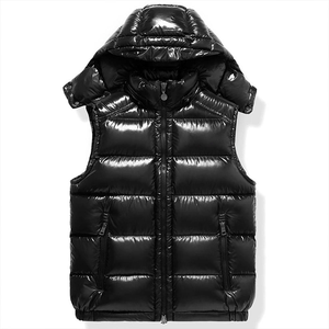 Gilet matelassé brillant à capuche pour homme, sans manches, léger et chaud, avec fermeture éclair, style vintage, pour l'automne, décontracté - Product Image 1