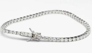 9KT <b>Solid</b> <b>Gold</b> Luxury Tennis Bracelet with Lab Grown Diamonds for Engagement and Anniversary - Product Image 2