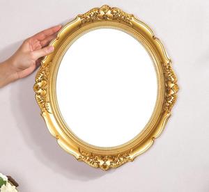 Miroir mural rond encadré de dorure, design décoratif traditionnel, cadre en métal, bord festonné pour chambre à coucher, salon - Product Image 3