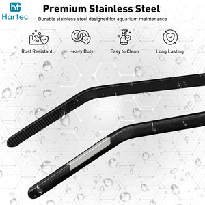 Kit de Herramientas para Acuarios de Acero Inoxidable Negro Mate, Tijeras para Recortar Plantas Acuáticas, Pinzas, Juego de Mantenimiento para Peceras - Product Image 3