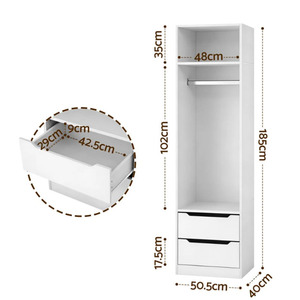 ตู้เฟอร์นิเจอร์สั่งทำ ตู้เสื้อผ้าทันสมัยพร้อมลิ้นชัก 2 ช่อง - Product Image 5