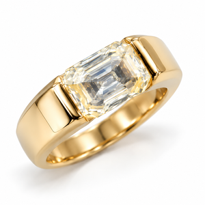 14k Yellow Gold Lab Grown Diamond Prong Setting IGI Certified Minimalist Engagement Wedding Band <b>Ring</b> for <b>Men</b> Daily Party - Product Image 2