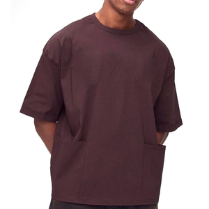 Camiseta de Algodón de Color Sólido para Hombre, Talla Grande, Manga Corta, Cuello Redondo, Estilo Casual, Teñido Liso, Corte Regular, Diseño Personalizado 2026 - Product Image 1