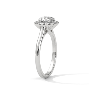 Bague en Moissanite Or Blanc 14K Taille Ronde Brillante Sertie Pavé pour Femme Bijou Classique - Product Image 2