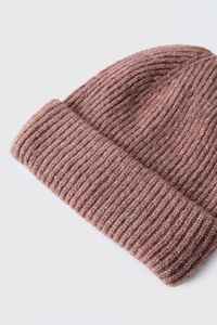 Unisex Ribbed <b>Beanie</b> Hat in Dusty Pink Color Hand Knitted Acrylic Winter Cap Casual Style for Adults 56-58CM Head Circumference - Product Image 5