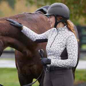 Womens Horse Riding Training Top <b>Long</b> <b>Sleeve</b> Equestrian <b>Base</b> <b>Layer</b> Winter Slim Fit Stretch Riding Shirt - Product Image 5