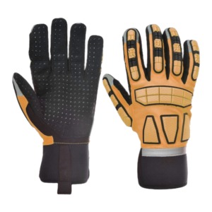Gants tactiques à doigts entiers, antidérapants, respirants, avec sangle de poignet réglable, équipement de sécurité sportif en cuir pour hommes, pour l'extérieur - Product Image 2