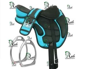 Selle anglaise de luxe en cuir véritable, personnalisable en plastique/bois, haute qualité, pour course hippique et dressage, meilleur prix, style western - Product Image 1