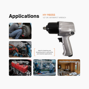 Llave de Impacto Neumática de 1/2'' de Alta Resistencia con Embrague de Doble Martillo, 600 Ft-lb de Torque Máximo, Personalizable OEM HY-1160SS - Product Image 5