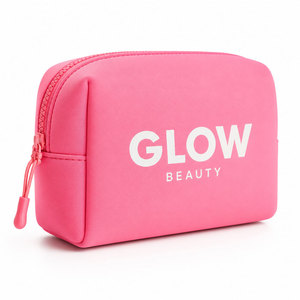 Waterproof Neoprene Travel Makeup Bags, Custom Logo Printed Wash Pouches for Beach & Gym, Durable Cosmetic Bag Supplies - Product Image 1