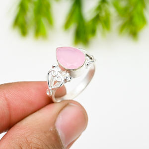 Rose <b>Quartz</b> 925 Silver Luxury Gemstone <b>Rings</b> for Party - Product Image 4