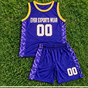 Ensemble Maillot et Short de Basketball Personnalisé avec Logo, Violet et Or, en Maille Respirante, Tenue de Sport d'Équipe, Vente en Gros - Product Image 4