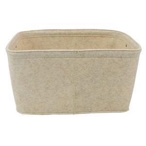 Cesto portaoggetti decorativo in feltro color avena medio 15 x 11 x 7.8 pollici, contenitore in tessuto - Product Image 2