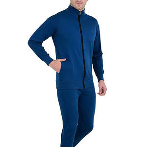 Conjunto Deportivo para Hombre, Color Azul Verde Azulado, Corte Ajustado, Chaqueta con Cierre Completo y Pantalones, Ropa Deportiva Profesional de 250 GSM - Product Image 4