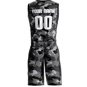 Conjunto de Camiseta de Baloncesto Sublimada Personalizada, Cuello en V, Sin Mangas, Camuflaje, Absorbe la Humedad, Ropa Deportiva para Hombre Adulto - Product Image 4