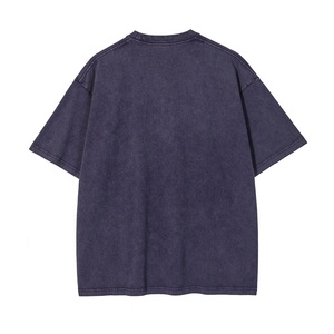 T-shirt Homme Hip Hop Vintage Délavé à l'Acide Grande Taille 100% Coton Écologique Respirant à Manches Courtes – Vente en Gros - Product Image 2