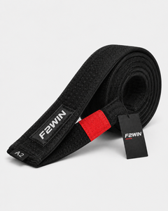 Cinturón de BJJ F2WIN Negro con Franja Roja, Poliéster Resistente, Unisex para Adultos, Ropa de Artes Marciales, Precio Económico, Transpirable, Precio al por Mayor - Product Image 2