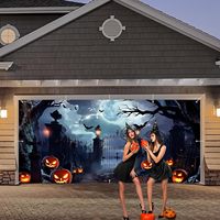 Bannière de porte de garage personnalisée pour Halloween, grande bannière suspendue en polyester écologique, décorations de fête pour l'extérieur