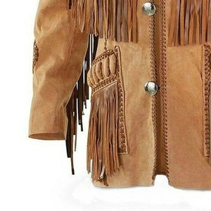 High Quality Brown <b>Suede</b> <b>Jacket</b> Stand Collar Button Winter Leather Men Front Breathable Wholesale OEM Service Fashion - Product Image 5