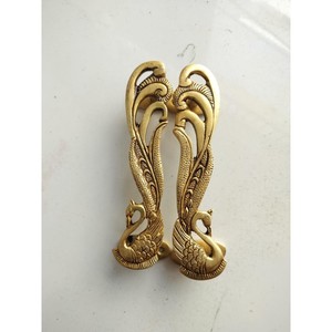 มือจับประตูทองเหลืองโบราณลายตกแต่งสำหรับตู้เฟอร์นิเจอร์ตกแต่งบ้าน - Product Image 4