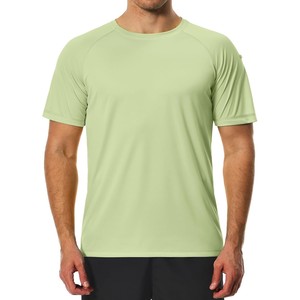 Camiseta de Manga Corta Verde Claro para Hombre, Protección Solar, Secado Rápido, Transpirable, Spandex/Poliéster, Compresión para Adultos, UPF50+, Ecológica - Product Image 1