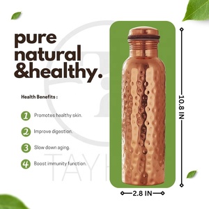 Botella de cobre puro 100% hecha con grabado impreso y diseño antiguo para usos domésticos Botella a bajo precio por LUXURY CRAFTS - Product Image 4