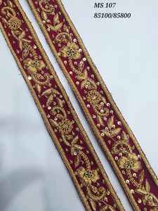 Bordures en dentelle 100 % polyester écologiques ethniques indiennes avec couleur personnalisée pour robes indiennes et pakistanaises - Vente en gros - Product Image 6