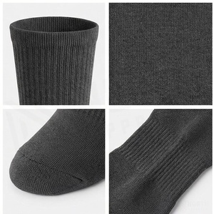 North Approach Crew <b>Socks</b> Solid Black Cotton Breathable Adult Daily Wear Autumn Season - Product Image 4