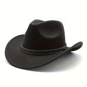 Chapeau de soleil en cuir réglable à large bord pour homme, personnalisé directement de l'usine, unisexe, léger, pour l'hiver, chapeau de cowboy en cuir pour l'extérieur - Product Image 3