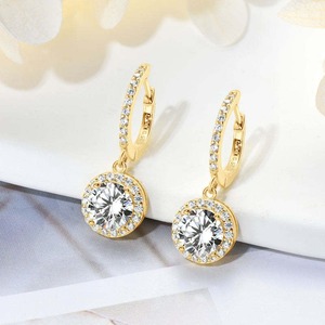 Luxury Flower Shape Moissanite Stud <b>Earrings</b> 925 Sterling <b>Silver</b> Unisex Gift for Engagement <b>Wedding</b> Party Occasions - Product Image 1