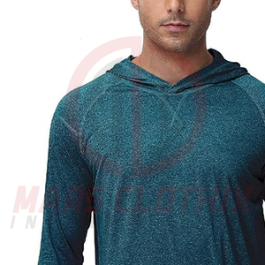 เสื้อฮู้ดตกปลาคุณภาพพรีเมียมสำหรับฤดูร้อน สีพื้น ใส่สบาย ระบายอากาศได้ดี สำหรับผู้ชาย ป้องกันรังสียูวี UPF50+ - Product Image 5