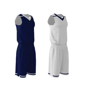 Ensemble d'uniformes de basket-ball pour hommes, maillot sans manches à col en V avec short, séchage rapide, polyester tricoté, spandex, style sportif, vêtements d'été - Product Image 1